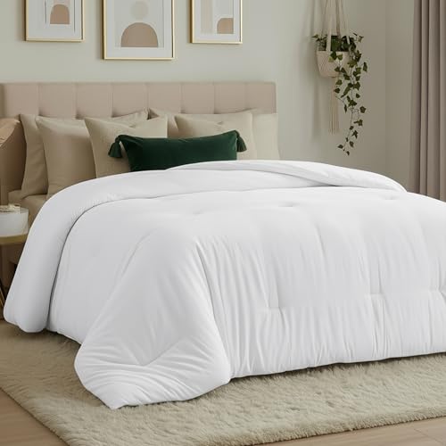 Utopia Bedding Comforters Queen Size, All Season Duvet Insert, Down Alternative Queen Comforter with Corner Tabs, Machine Washable Bed Comforter 88 x 88 Inches (White) Utopia Bedding