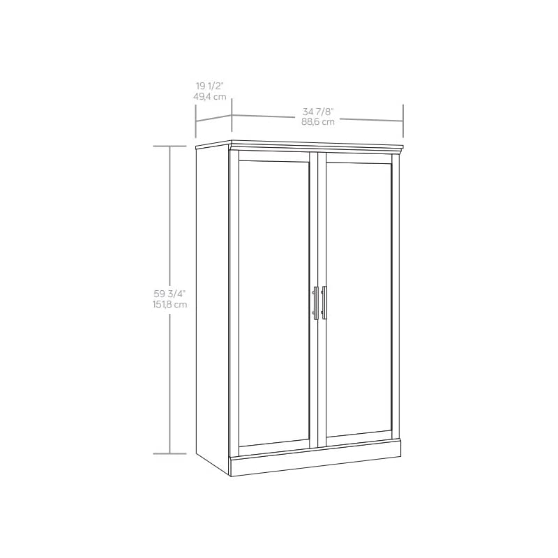 Sauder Aspen Post Storage Cabinet, L: 34.88" x W: 19.45" x H: 59.76", Prime Oak finish Sauder