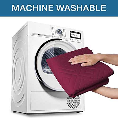 H.VERSAILTEX Futon Cover Reversible Sofa Slipcover Furniture Protector Water Resistant 2 Inch Wide Elastic Straps Sofa Bed Pets Kids Dog Cat Fit Sitting Width Up to 70"(Futon, Red/Tan) H.VERSAILTEX