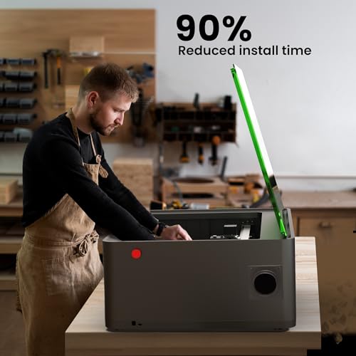 Gluwphy Class 1 Laser Engraver 5000mV(5W) Enclosed Laser Engraving Machine with Turbo Fan Filtering Laser Cutter for Wood, Metal, Acrylic, Leather, Black Gluwphy