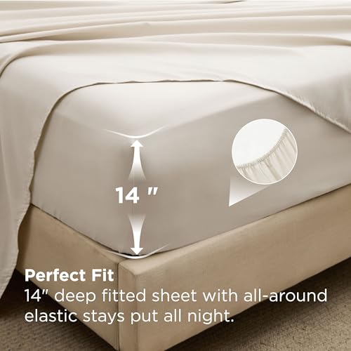 Bedsure 7 Pieces King Comforter Set Premium Series, Hotel Luxury Soft Bed in a Bag, Goose Down Alternative, Safe for Sensitive Skin Bedding Comforter All Season Medium Warmth, Beige King Size Bedsure