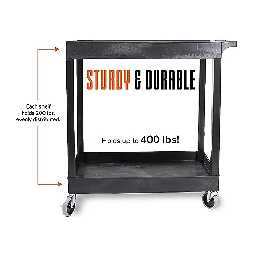 Stand Steady Original Tubstr 2 Shelf Utility Cart/Service Cart Supports up to 400 lbs. - Heavy-Duty Storage Cart for Garage, Warehouse, Kitchens, Stand Steady