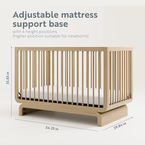 Storkcraft Santorini Deluxe 5-in-1 Convertible Crib with Bonus Toddler Guardrail (Driftwood) – GREENGUARD Gold Certified, Toddler Guardrail Included in Box, Fits Standard Crib Mattress Storkcraft