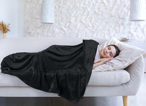 Utopia Bedding Fleece Blanket California King Size Black 300GSM Luxury Fuzzy Soft Anti-Static Microfiber Bed Blanket (102x96 Inch) Utopia Bedding
