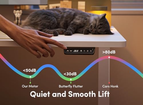 FEZIBO Electric Standing Desk, 55 x 24 Inches Height Adjustable Stand up Desk, Sit Stand Home Office Desk, Computer Desk, White FEZIBO