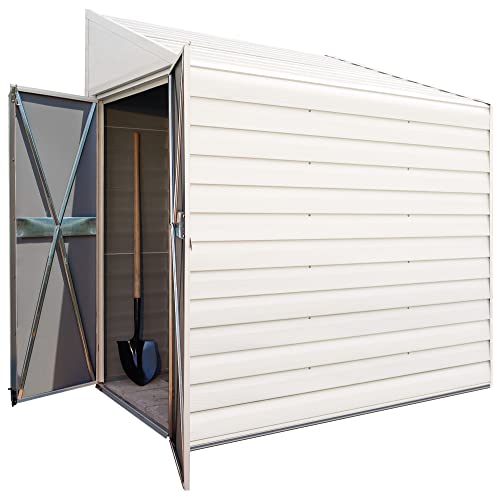 Arrow Yardsaver Compact Galvanized Steel Storage Shed with Pent Roof, 4' x 10' Arrow
