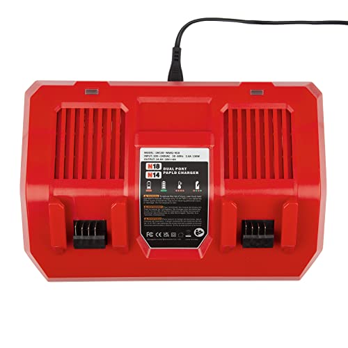 Dual Battery Charger Replace for M18 Milwaukee 6A Rapid Lithium Charger to Charge 14.4V-18V XC Lithium-ion Battery 48-59-1890 48-59-1812 48-11-1850 48-11-1820 48-11-1835 48-59-1802 Fancy Buying