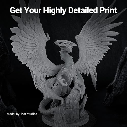 UNIFORMATION HD 3D Printer Resin Standard Fast UV Curing Plant-Based 3D Resin Liquid with High Precision Low Viscosity Suit for SLA/LCD/DLP Printing Miniatures, Garage Kits, HD Grey 1KG Uniformation