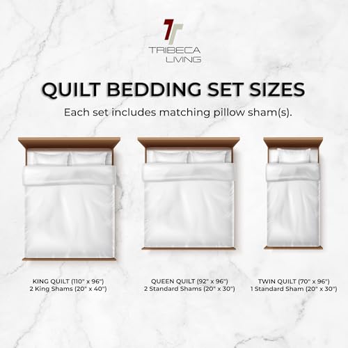 Tribeca Living Lugano Oversized Velvet Quilt Set - All Season, Extra Large, 3 Piece Queen Size Comforter Set with 2 Pillow Shams in Emerald Green Honeycomb Pattern 260GSM Tribeca Living
