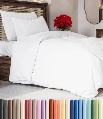 White Duvet Cover Twin/Twin XL Size - Extra Soft Twin/Twin XL Size Duvet Cover - Lightweight & Breathable - Easy Care & Fade Free w/ Zipper Closures & Ties - 68" x 90" Inches - Comforter Not Included CGK Unlimited