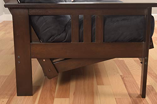 Kodiak Furniture Monterey Queen-size Futon, Storage Drawers, Espresso Finish with Oregon Trail Saddle Mattress Kodiak Furniture