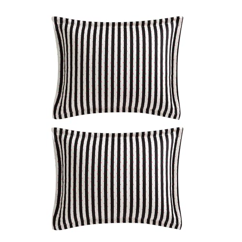 Betsey Johnson - King Duvet Cover, Soft Bedding Set with Matching Shams, Ideal Bed Essentials (Wonderland Stripe Black, King) Betsey Johnson