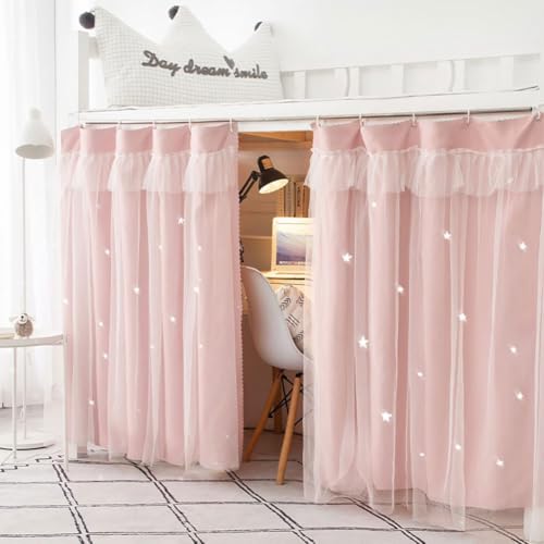 XGOPTS 1 Panel Dorm Bunk Bed Curtain Students Dormitory Bottom Bed Cloth Curtain Dustproof Single Bed Blackout Curtains Net Panels Loft Bedding Canopy Tent Spread Curtain Shading Drapes XGOPTS