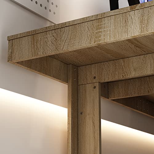 ECACAD 7FT Conference Table for 6-8 People, Large Rectangular Meeting Table, Modern Seminar Table for Office Meeting Conference Room, Brown (86.6”L x 47.2”W x 29.4”H) ECACAD