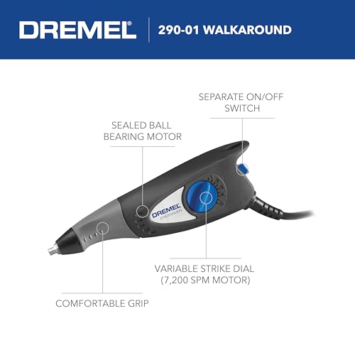 Dremel 120-Volt Engraver Rotary Tool with Stencils - Crafting Machine Perfect for DIY Personalizing and Engraving Leather, Metal, Glass, and Wood , Black, 290-02 Dremel