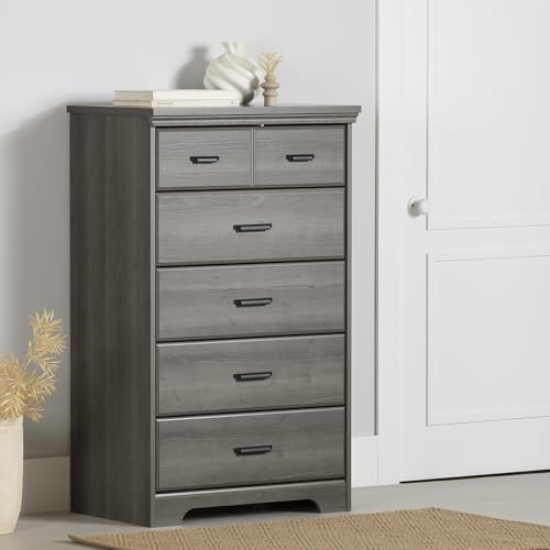 South Shore Versa Collection 5-Drawer Dresser, Gray Maple with Antique Handles South Shore