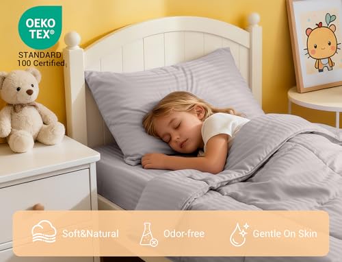 ZPECC Toddler Bedding Set - 4 Piece Hypoallergenic Baby Crib Bedding Set for Boys and Girls, Includes Toddler Comforter, Flat Sheet, Fitted Sheet and Pillowcase, Ashes of Roses ZPECC