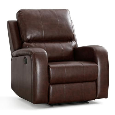 HAOMARKETS Electric Recliner Chair, Soft PU Leather Power Recliners with Padded Backrest, Single Overstuffed Heavy Duty Reclining Sofa for Living Room Bedroom, Brown