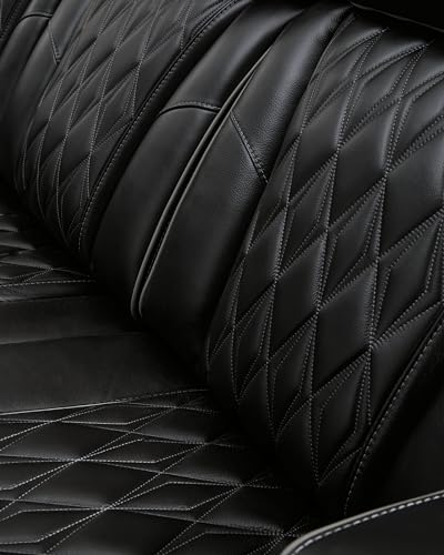 Signature Design by Ashley Boyington Contemporary Leather Match Power Reclining Sofa with Adjustable Headrest, Cup Holder, USB Charging Ports, Air Massage System and LED Lighting, Black Signature Design by Ashley