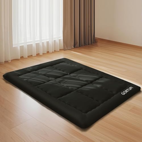 GORTUPI Japanese Floor Mattress,Futon Mattress 3" Black Thicken 100% High Density Comfortable Foam,Foldable Tatami Mat Sleeping Pad,Portable Floor Mattress Sleeping Pad for Adults,Twin Size 39"x 80" GORTUPI