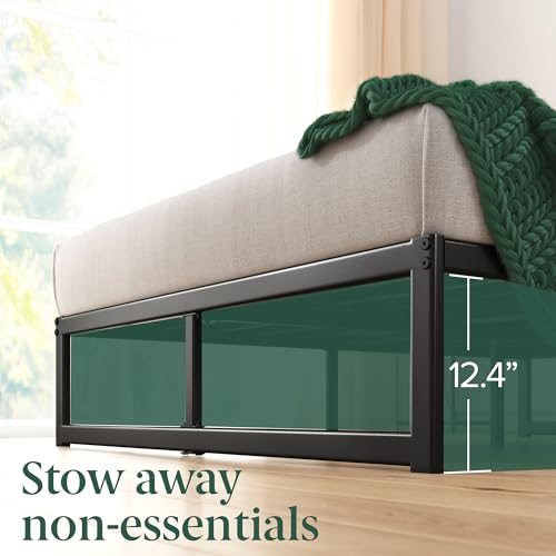 Zinus ABEL 14 Inch Platform Bed Frame, Steel Slat Support, Easy Assembly, No Box Spring Needed, Eco Friendly WonderBox(TM) Packaging, Black, King Zinus