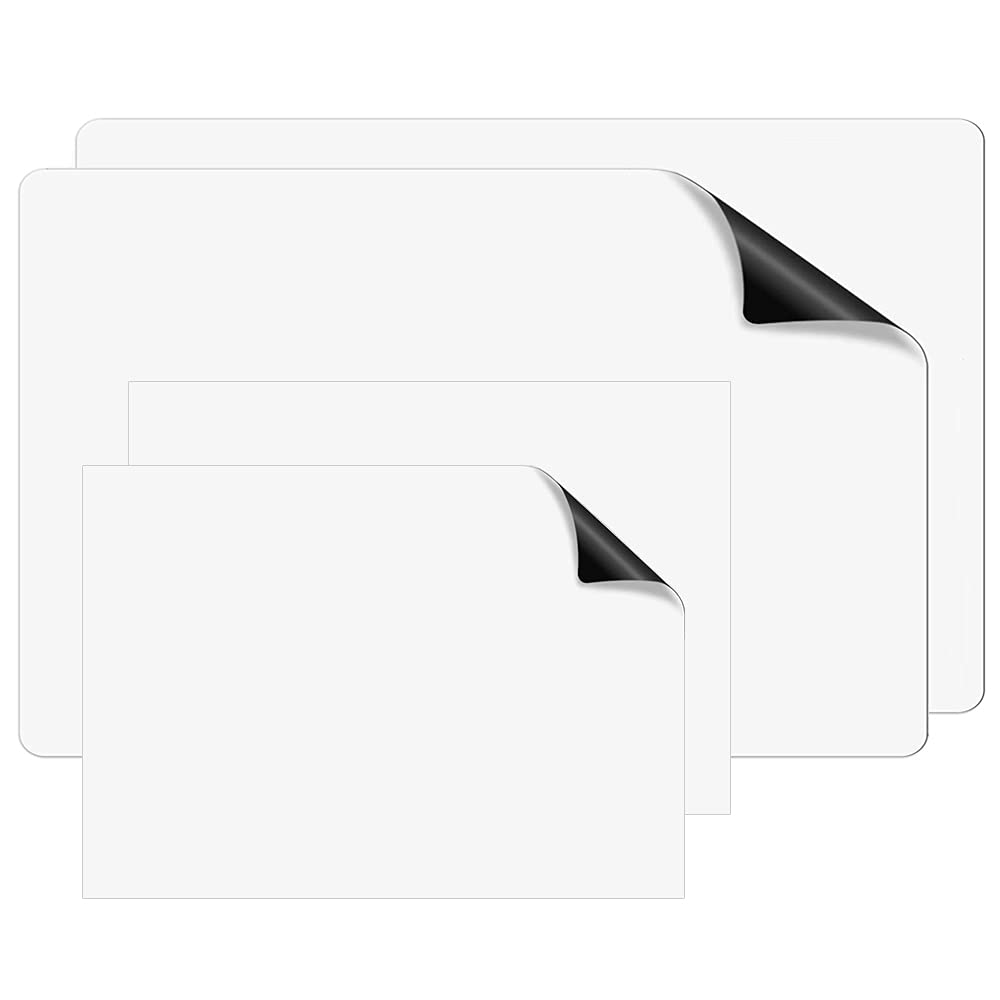 4 Pack Blank Magnetic Car Signs, Rounded Corners Blank Car Magnet Set for Advertise Business, Cover Company Logo (for HOA), Prevent Car Scratches and Dents (12"X 17",11.7" x 8.27") KATISHYRO