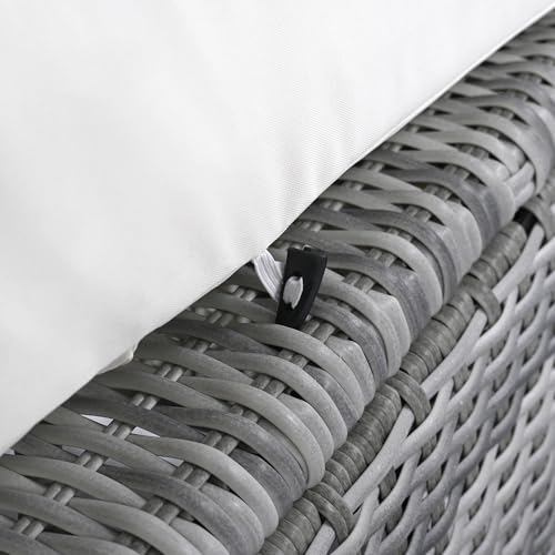 YOPTO 8-Piece Outdoor Furniture Couch Set,Rattan Patio Conversation Sectional Sofa Set with Adjustable Table,Recliners W/Extendable Side Tables & 2 Movable Ottomans,for Patio,Lawn,Backyard,Pool,Beige YOPTO