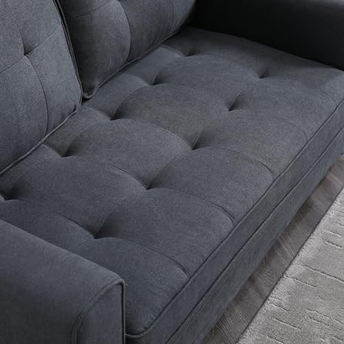 Eafurn Folding Pull Out Sofa Bed, 3 in 1 Convertible Sleeper Couch Floor Sofabed with Side Storage, Linen Upholstered Futon Loveseat Recliner for Living Room, Apartment, Small Space Eafurn