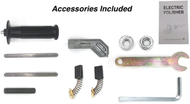 Handheld Electric Sander Tool, 8 Variable Speed Polisher, 1400W Polishing Machine, Surface Prep Burnishing Tool with 4 X 4.7” Polishing Wheel for Metal Stainless Steel Wood Ceramic Tiles WQV