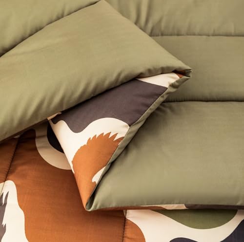CKOU CCOO Duck Camo Bedding Set Twin Size for Boys,Green Camouflage Comforter Set,Duck Hunting Bed Sets,Camo Bedroom Decor for Teens Kids CKOU CCOO