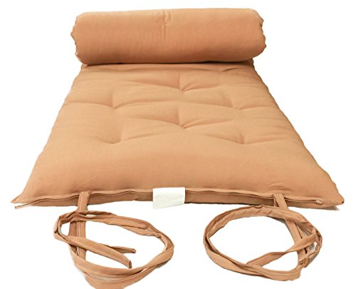 D&D Futon Furniture Queen Size Peach Traditional Japanese Floor Futon Mattresses, Cotton Batting/Foam/Polyester Batting, Rollnig Sleeper Mats, Yoga, Meditaion 80 x 60 x 3 D&D Futon Furniture