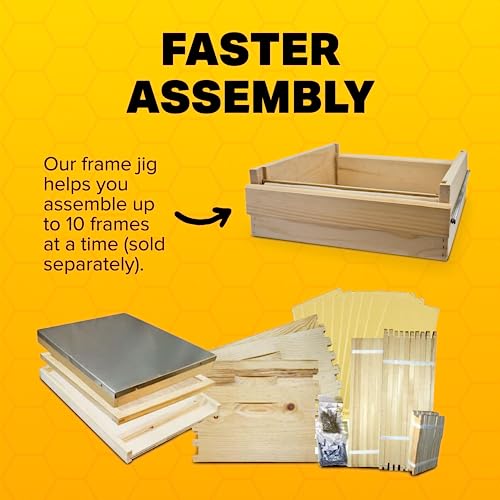 Mann Lake Unassembled Complete Bee Hive Box with Foundation, Langstroth 10 Frame 9 5/8" Hive Body, All Beekeeping Levels, Assembly Required Mann Lake