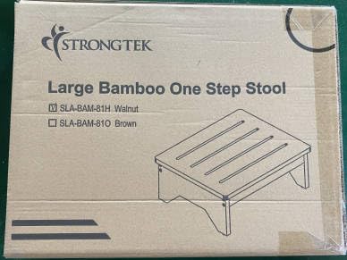 StrongTek Bamboo Step Stool, Wooden Step with Non-Slip Bottom for Safety, Lightweight and Sturdy Footstool for Kitchen, Bedroom, Living Room, Perfect for Adults, Kids, Seniors, and Toddlers (Walnut) StrongTek