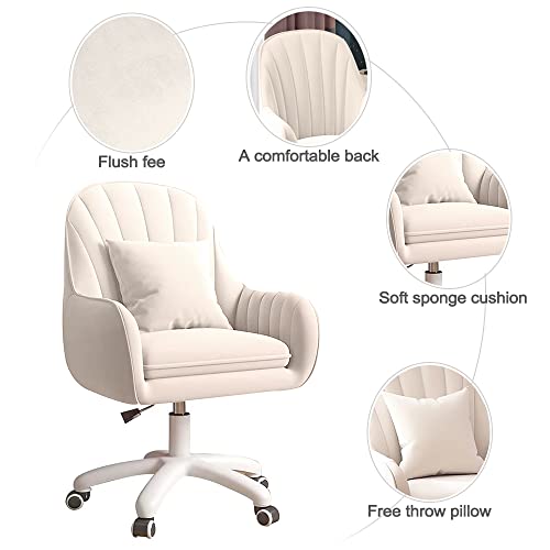 XUEGW Home Office Chair Computer Chair with Mid-Back Upholstered Modern Tufted Computer Task Chair Swivel Height Adjustable Velvet Accent Chair. XUEGW