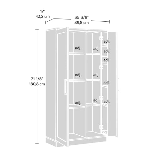 Sauder HomePlus Storage Pantry cabinets, L: 35.35" x W: 17.09" x H: 71.22", Soft White finish Sauder