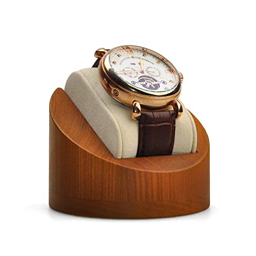 Woodten Solid Wood Single Watch Display Jewelry Watch Showcase Display Stand (Beige) Woodten