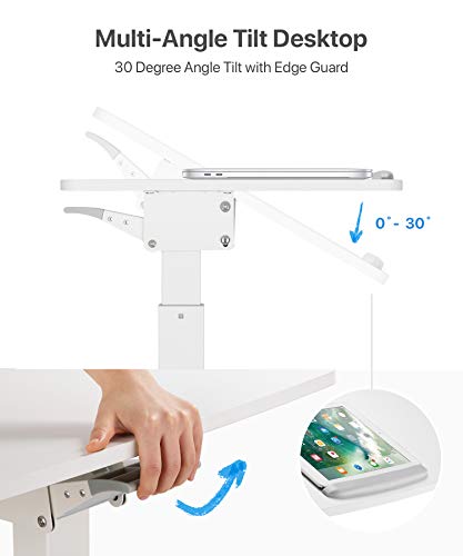 OCOMMO Mobile Podium - Pneumatic Standing Desk with 30 Degree Tilting Top, Adjustable Podium Stand, Lectern Portable with Wheels, Perfect for Lectures, Meetings, and Computer Use, White OCOMMO