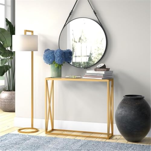 Arlo 36'' Wide Rectangular Console Table in Brass Henn&Hart