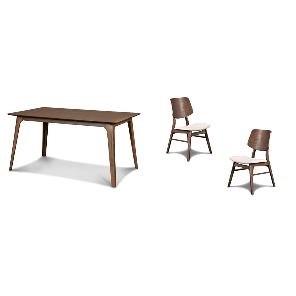 New Classic Furniture Mid-Century Modern Oscar Dining Table, 60-Inch, Walnut New Classic Furniture