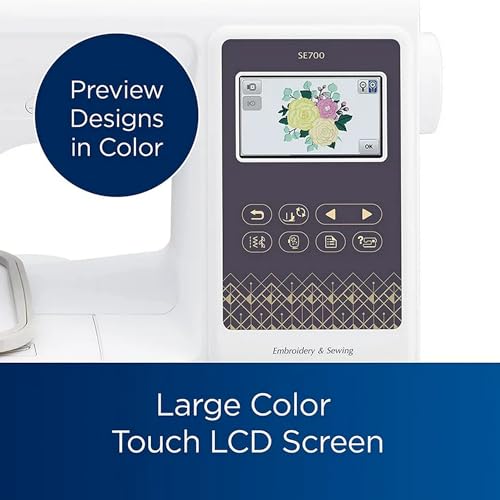 Brother SE700 Combo Embroidery & Sewing Machine with 4" x 4" Embroidery Hoop and 40+ Accessories