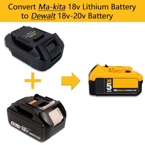 Echoyee MT20DL Battery Adapter, Compatible with Makita 18v Lithium Battery, Convert to Dewalt 18v-20v Lithium Batteries, Work Compatible with Dewalt 18v-20v Cordless Power Tools Echoyee