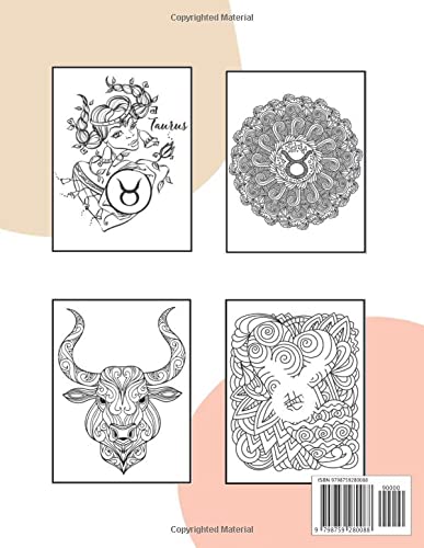 Taurus Coloring Book: Astrology Coloring Book for Taurus Zodiac Sign with Relaxing Designs Majosta
