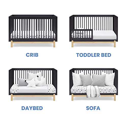 Delta Children Poppy 4-in-1 Convertible Crib, Midnight Grey/Natural Delta Children