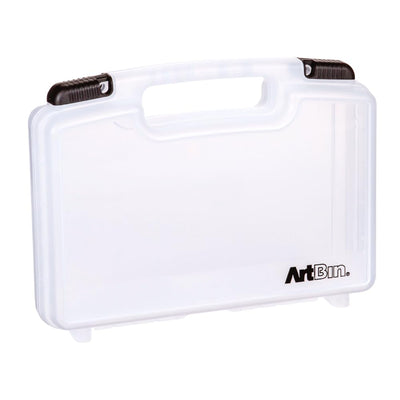 ArtBin 8014AB 14 Inch Quick View Carrying Case - 14 in. x 3.375 in. x 10.25 in., Lockable Art and Craft Supply Storage with Latches and Handles, Portable, Clear