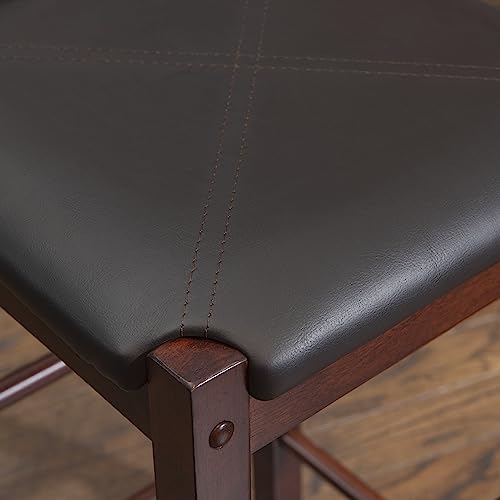 Linon Brown 3-Piece Table Faux Marble Tavern Set, 42" w x 22.25" d x 36" h Linon