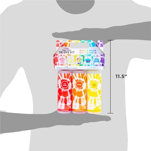 Tulip One-Step Tie-Dye Kit Extra Large Block Party 16 oz Easy Squeeze Bottles, All-in-1 Kit for Group Activity Tie-Dye, 6, Vibrant Colors Tulip