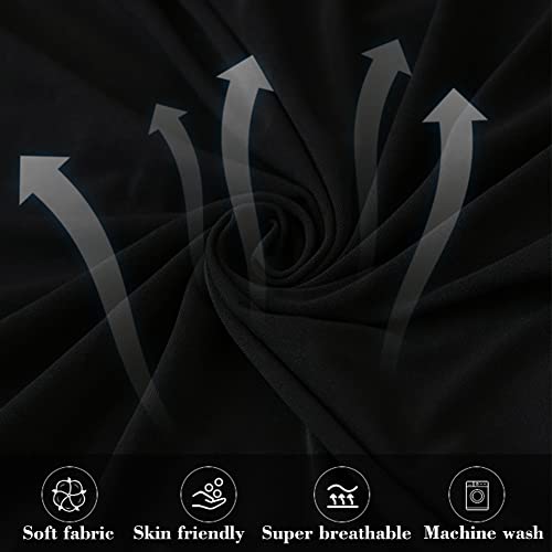 Futon Cover-Stretch Armless Futon Covers Full Size With Skirt Ruffled Futon Sofa Cover Washable Folding Sofa Bed Cover Soft Futon Couch Cover Slipcover With Elastic Bottom For Kids,Pets(Black) ANWUCHEN