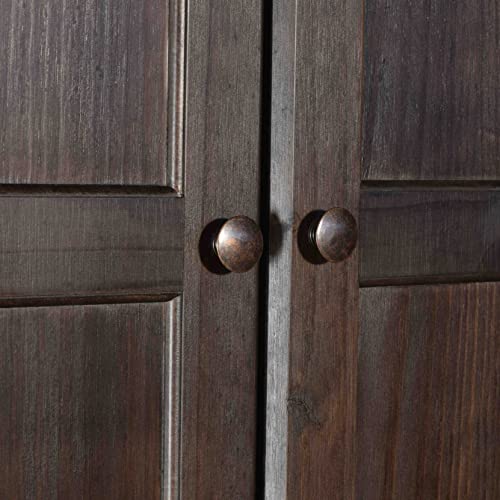 Grain Wood Furniture Shaker 2-Door Wardrobe, Solid Wood with Expresso Finish Grain Wood Furniture