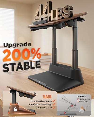 SAIJI Laptop Stand for Desk, Stable Standing Laptop Riser with Foldable Mouse Pad, Standing Computer Stand with 4 Adjustable Height Up to 20.47", MacBook Stand Fit All Laptops Under 17.3" SAIJI
