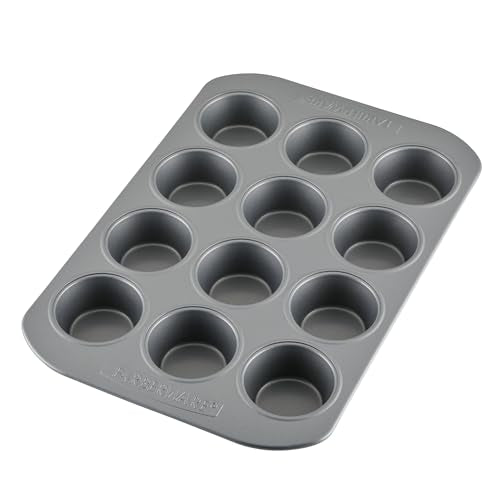 Farberware Nonstick Bakeware 12-Cup Muffin Tin / Nonstick 12-Cup Cupcake Tin - 12 Cup, Gray Farberware